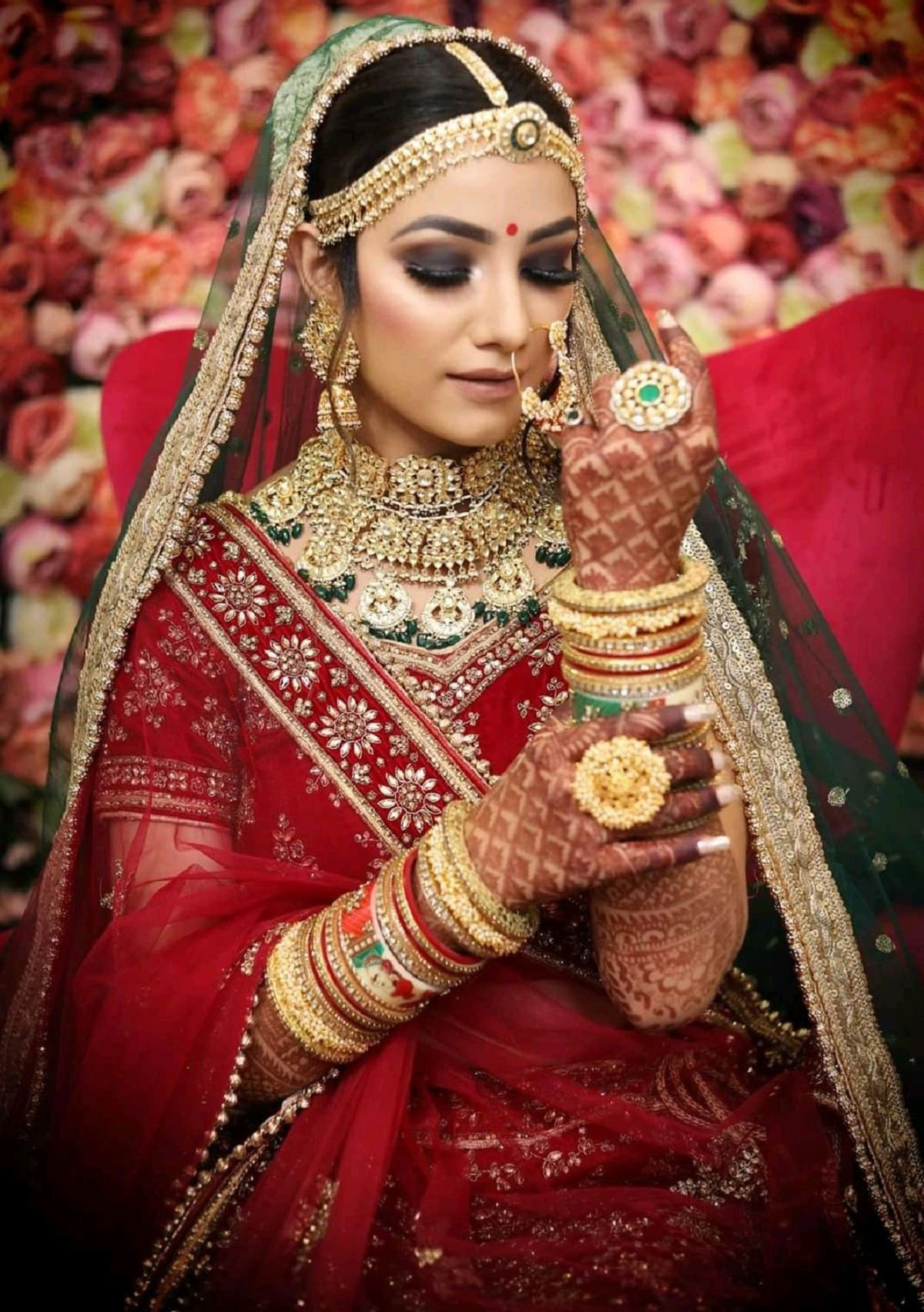 Regal Kundan & Emerald Floral Long Necklace Set with Earrings